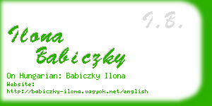 ilona babiczky business card